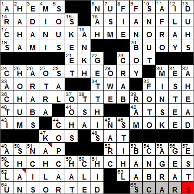 0403-14 New York Times Crossword Answers 3 Apr 14, Thursday