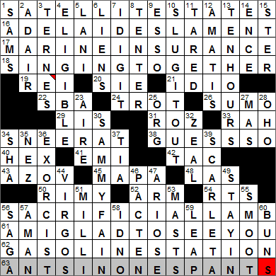 0404-14 New York Times Crossword Answers 4 Apr 14, Friday