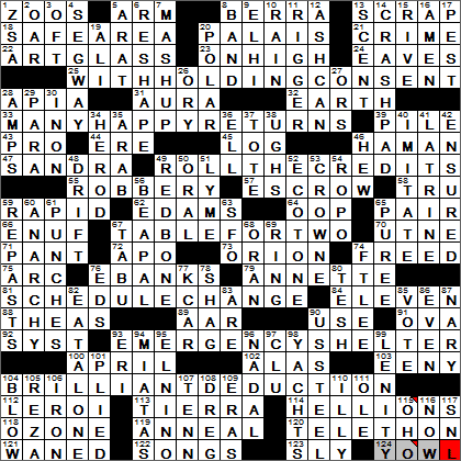 0413-14 New York Times Crossword Answers 13 Apr 14, Sunday
