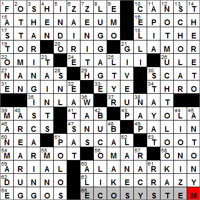 0418-14 New York Times Crossword Answers 18 Apr 14, Friday