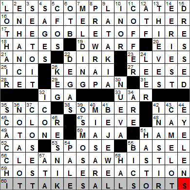 0419-14 New York Times Crossword Answers 19 Apr 14, Saturday