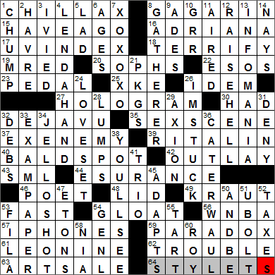 0425-14 New York Times Crossword Answers 25 Apr 14, Friday