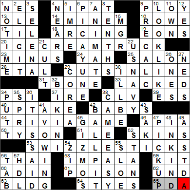 0506-14 New York Times Crossword Answers 6 May 14, Tuesday