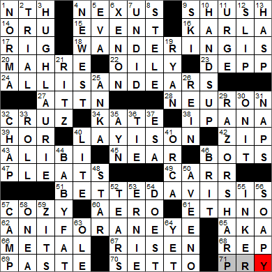 0515-14 New York Times Crossword Answers 15 May 14, Thursday