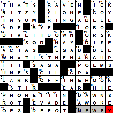 0519-14 New York Times Crossword Answers 19 May 14, Monday
