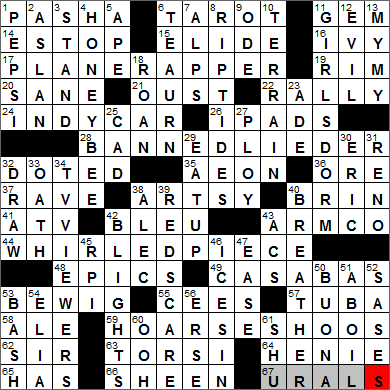 0521-14 New York Times Crossword Answers 21 May 14, Wednesday