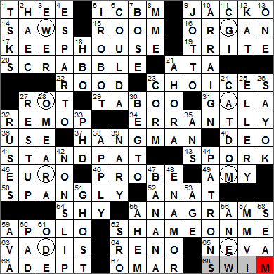 0604-14 New York Times Crossword Answers 4 Jun 14, Wednesday