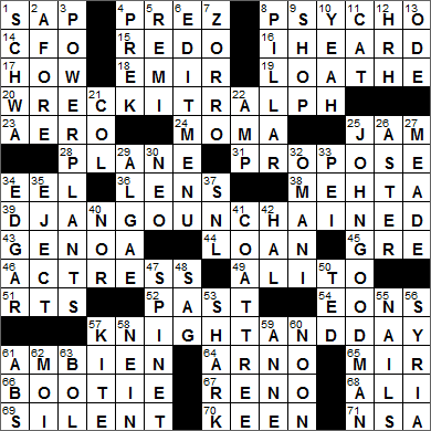 0617-14 New York Times Crossword Answers 17 Jun 14, Tuesday