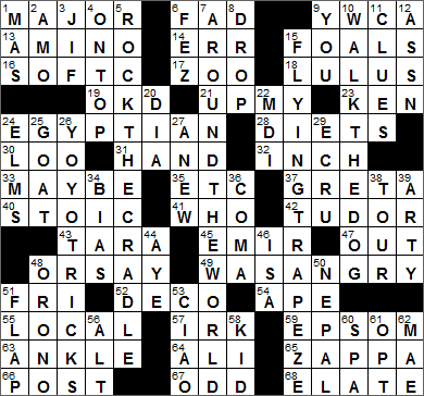 0623-14 New York Times Crossword Answers 23 Jun 14, Monday