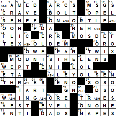 0703-14 New York Times Crossword Answers 3 Jul 14, Thursday
