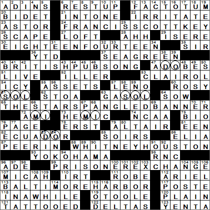 0706-14 New York Times Crossword Answers 6 Jul 14, Sunday