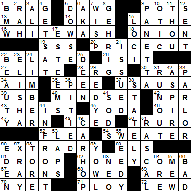 0707-14 New York Times Crossword Answers 7 Jul 14, Monday