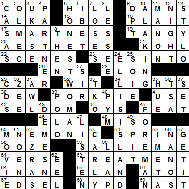 0710-14 New York Times Crossword Answers 10 Jul 14, Thursday