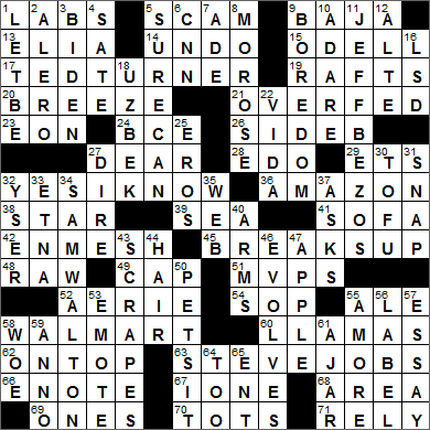 0715-14 New York Times Crossword Answers 15 Jul 14, Tuesday