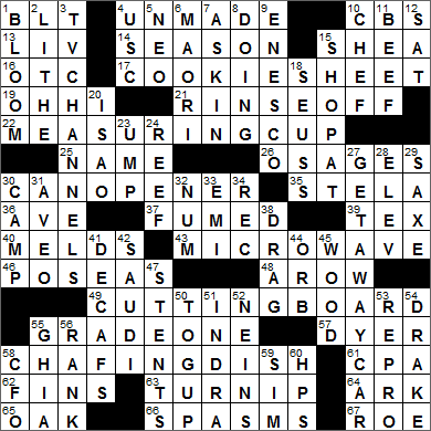 0730-14 New York Times Crossword Answers 30 Jul 14, Wednesday