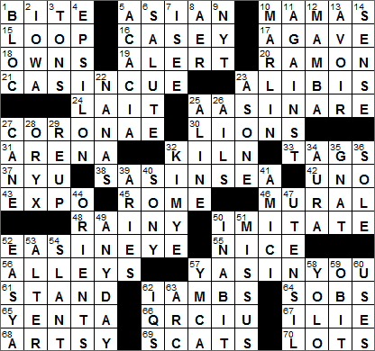 0918-14 New York Times Crossword Answers 18 Sep 14, Thursday