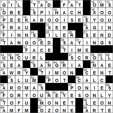 1022-14 New York Times Crossword Answers 22 Oct 14, Wednesday