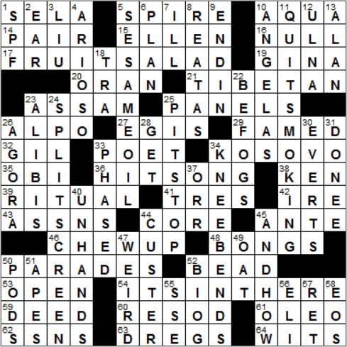 1029-14 New York Times Crossword Answers 29 Oct 14, Wednesday
