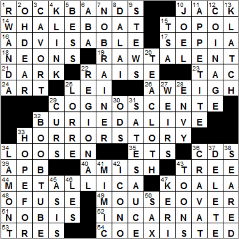 1031-14 New York Times Crossword Answers 31 Oct 14, Friday