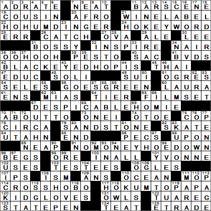 1221-14 New York Times Crossword Answers 21 Dec 14, Sunday