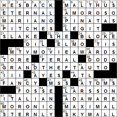 1227-14 New York Times Crossword Answers 27 Dec 14, Saturday