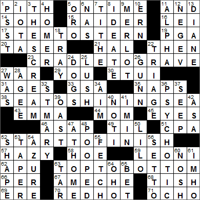 0112-15 New York Times Crossword Answers 12 Jan 15, Monday