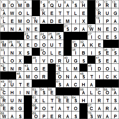 0114-15 New York Times Crossword Answers 14 Jan 15, Wednesday