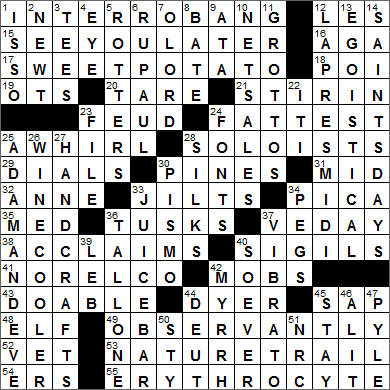 0116-15 New York Times Crossword Answers 16 Jan 15, Friday