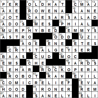 0120-15 New York Times Crossword Answers 20 Jan 15, Tuesday