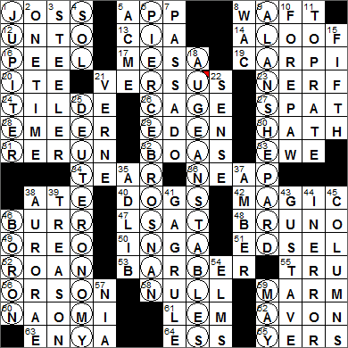0122-15 New York Times Crossword Answers 22 Jan 15, Thursday
