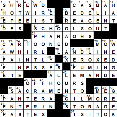 0130-15 New York Times Crossword Answers 30 Jan 15, Friday