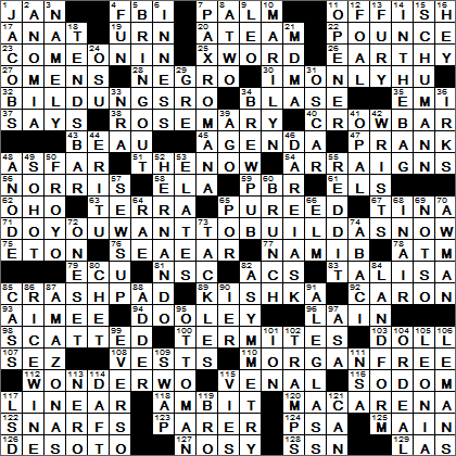 0104-15 New York Times Crossword Answers 4 Jan 15, Sunday