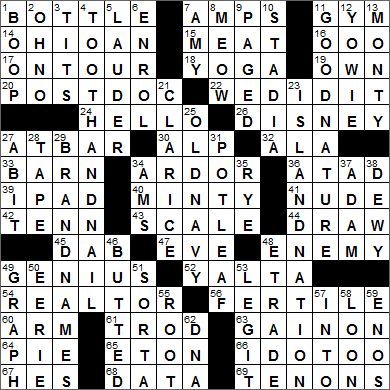0106-15 New York Times Crossword Answers 6 Jan 15, Tuesday