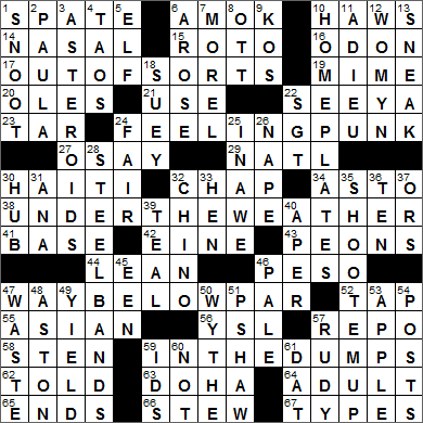 0210-15 New York Times Crossword Answers 10 Feb 15, Tuesday
