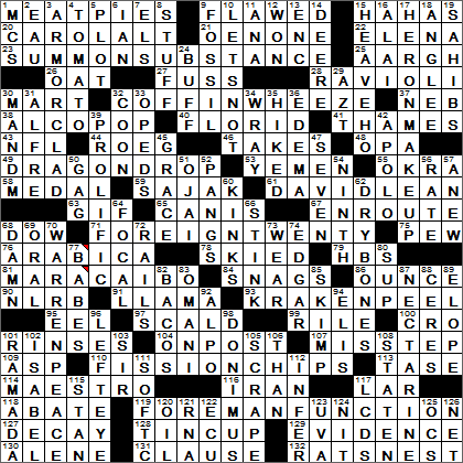0201-15 New York Times Crossword Answers 1 Feb 15, Sunday