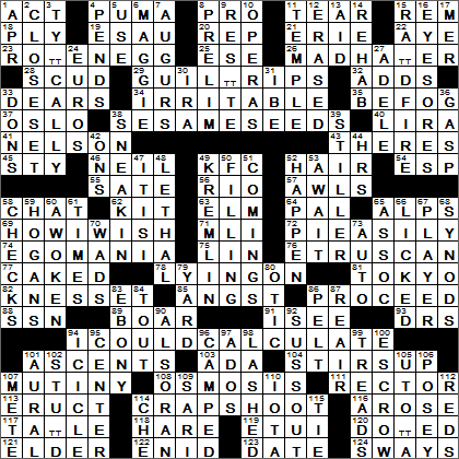 0308-15 New York Times Crossword Answers 8 Mar 15, Sunday