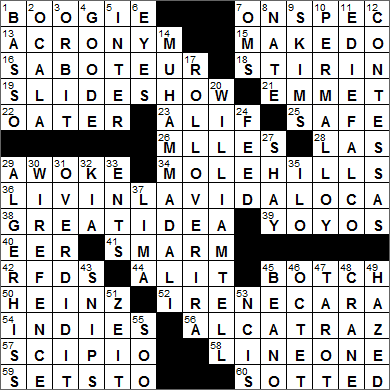0410-15 New York Times Crossword Answers 10 Apr 15, Friday