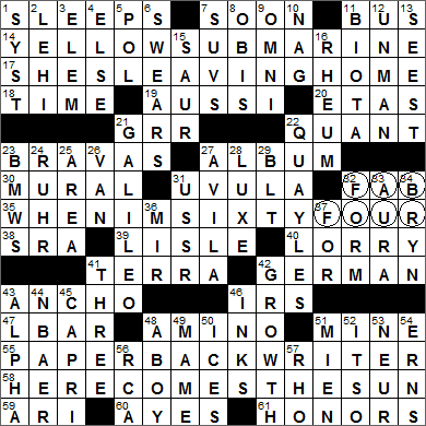 0413-15 New York Times Crossword Answers 13 Apr 15, Monday