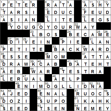 0416-15 New York Times Crossword Answers 16 Apr 15, Thursday