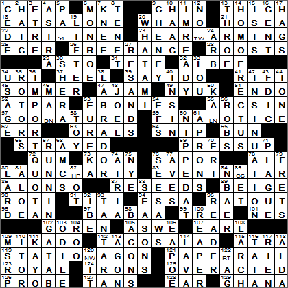 0419-15 New York Times Crossword Answers 19 Apr 15, Sunday