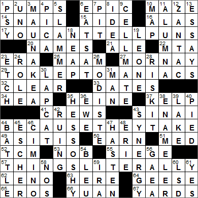 0423-15 New York Times Crossword Answers 23 Apr 15, Thursday