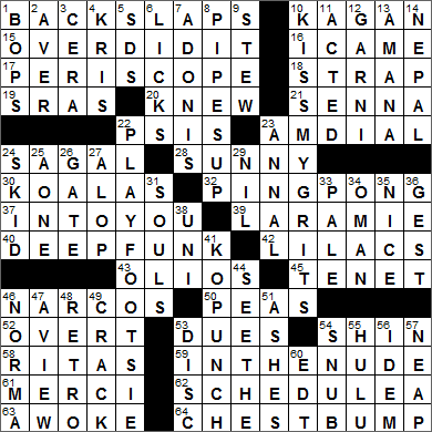 0404-15 New York Times Crossword Answers 4 Apr 15, Saturday