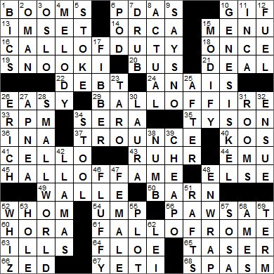 0511-15 New York Times Crossword Answers 11 May 15, Monday