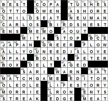 0526-15 New York Times Crossword Answers 26 May 15, Tuesday