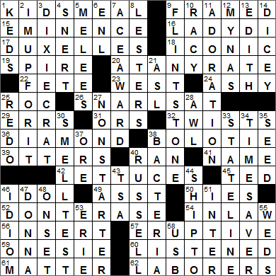 0530-15 New York Times Crossword Answers 30 May 15, Saturday
