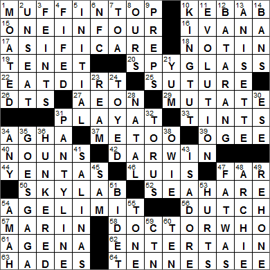 0509-15 New York Times Crossword Answers 9 May 15, Saturday