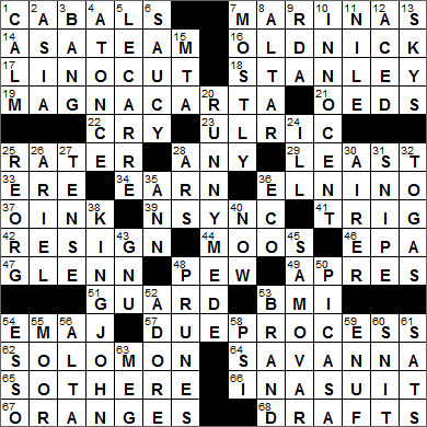 0615-15 New York Times Crossword Answers 15 Jun 15, Monday