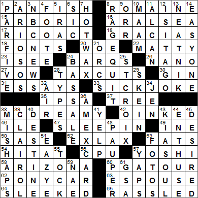 0627-15 New York Times Crossword Answers 27 Jun 15, Saturday