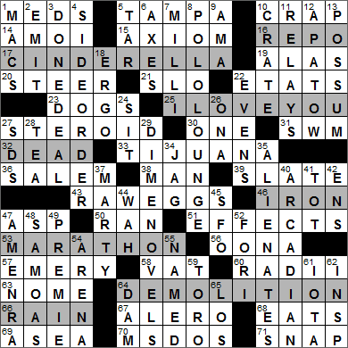 0608-15 New York Times Crossword Answers 8 Jun 15, Monday