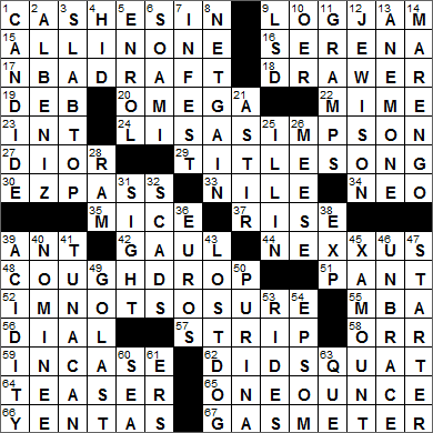 0711-15 New York Times Crossword Answers 11 Jul 15, Saturday